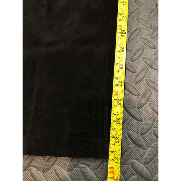 Nine West Pants Womens 12 Black Suede Leather Straight Leg High Rise Vintage - Picture 4 of 6